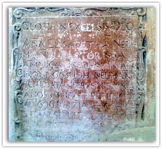 Grabstein von Anna Elisabetha Neumann von 1696