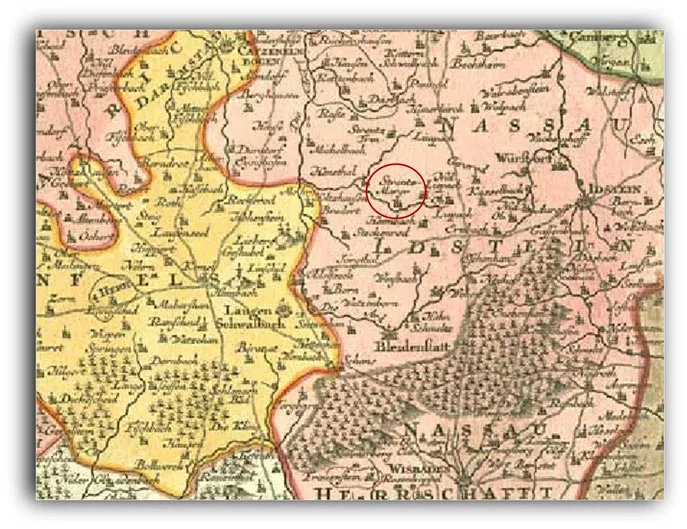 Karte von 1740