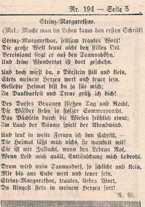 Bildtafel aus der Chronik: Das Strinzer Lied